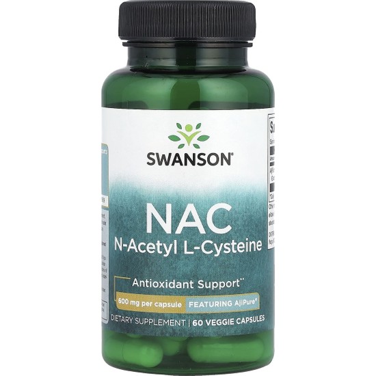 Swanson Vitamins, Nac, 600 Mg, 60 Veggie Capsules