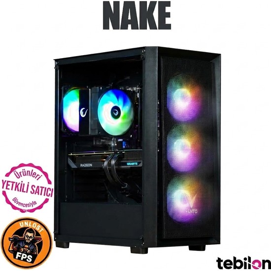 Tebilon NAKE ECO I AMD 7500F I GIGABYTE RADEON 9060 XT 16GB I GIGABYTE A620M I 16GB DDR5 I 500GB SDD I OEM PAKET