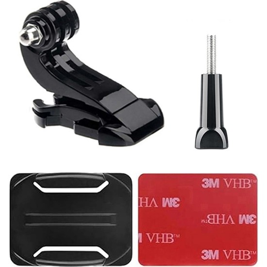 Gplus BS04KVJ 4 Parça Oval Zemin Eğimli Yüzey Vidalı J-Hook Hızlı Tak 3m Yapışkan Motor Kask Bağlantı Seti
