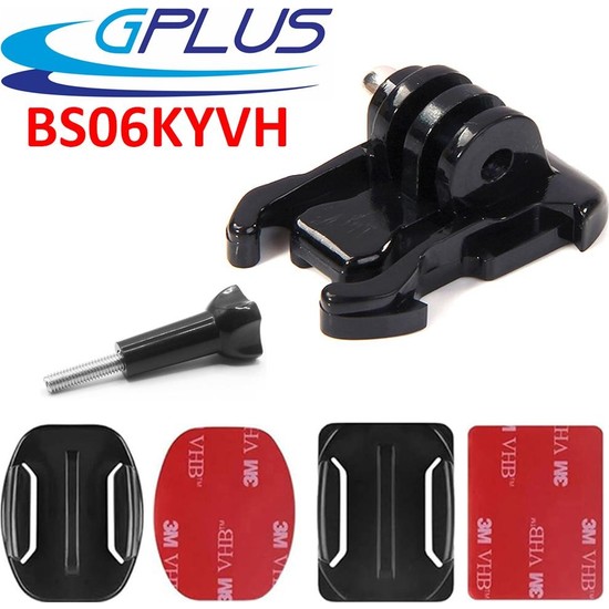 Gplus BS06KYVH 6 Parça Oval Eğimli Zemin ve Düz Yüzey Vidalı Hızlı Tak 3m Yapışkan Motor Kask Bağlantı Seti