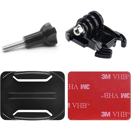 Gplus BS04KVH 4 Parça Oval Zemin Eğimli Yüzey Vidalı Hızlı Tak Aksiyon Kamera Uyumlu 3m Yapışkanlı Motor Kask Bağlantı Base Seti
