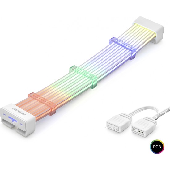 Gees Global Bükülebilir 2x8 Pin Argb Güç Uzatma Kablosu Beyaz 108 LED