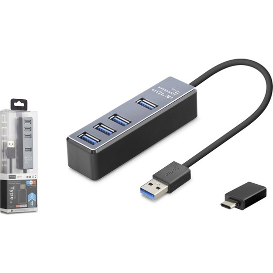 Gees Global Genişletici Type-C Hub 4 Port 5 Gbps Veri Aktarımı