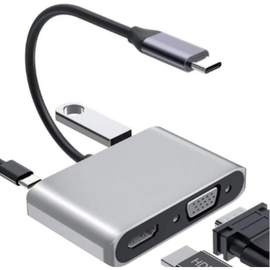 Gees Global Kompakt 4K 4 In 1 Bağlantı Adaptörü Usb-C HDMI