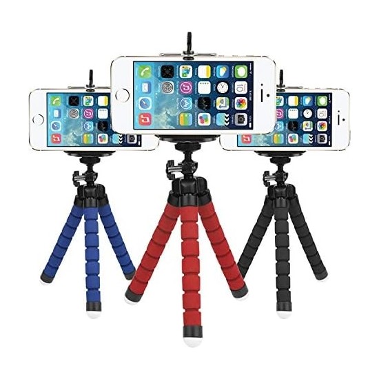 27030 Mini Esnek Ahtapot Tripod Selfie Masa Üstü Standı Kırmızı