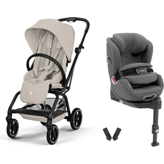 Cybex Eezy S Twist+2 360° | Dune Grey + Ana Kucağı Adaptörü + Anoris T I-Size Soho Grey