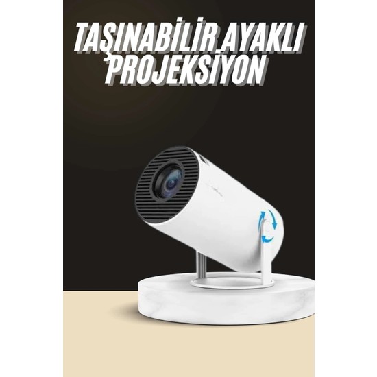 Zenviaa Mey Ithalat® Ayaklı Projeksiyon Taşınabilir Mini Projektör Sinema Projektörü Android