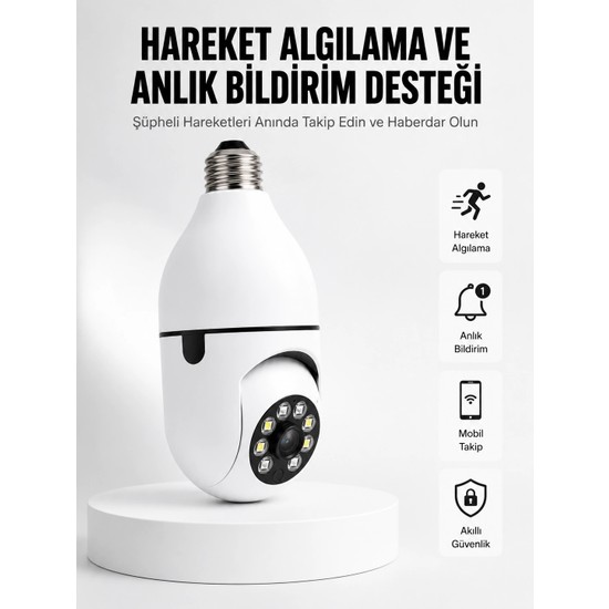 Zenviaa Mey Ithalat® Hareket Algılamalı Kablosuz Akıllı Ev Güvenlik Kamerası Yeni Nesil Znv2