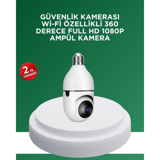Zenviaa Mey Ithalat® 1080P Gece Görüşlü Ampul Güvenlik Kamerası – Kablolu ve Kablosuz Seç