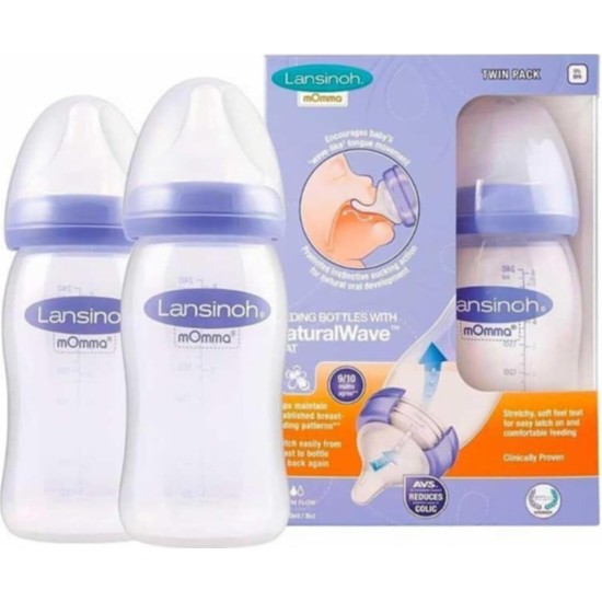 Die Grup Tr Momma Biberon Seti, Naturalwave, 240 Ml, Plastik, Mor, Twin Pack