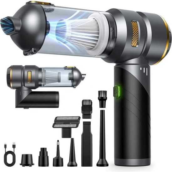 Die Grup Tr , Araç Süpürgesi, El Süpürgesi, Kablosuz, 16000 Pa, Fırçasız Motor, 6000 Mah, Type-C, 9 Başlıklı, Katlanır Saplı, Güçlü Çekim Gücü, Premium Kaliteli