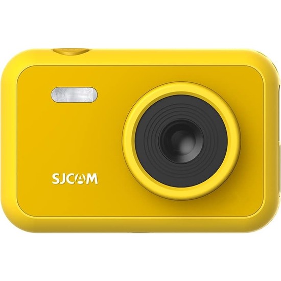 Die Grup Sjcam Funcam Çocuklar Için Fotoğraf Makinesi ve Kamera 1080P 12MP 2'' Hd Ekran Çerçeveler ve Komik Filtreler Snake ve Tetris Oyunları Otomatik Kapanma Zamanlayıcı Hızlandırılmış Çekim Sarı
