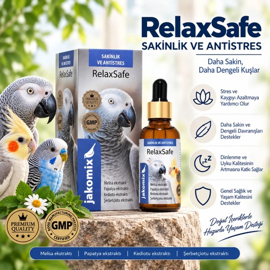 Jakomix RelaxSafe 30 ml | Sakinlik ve Stres Desteği | Tüm Kafes Kuşları İçin