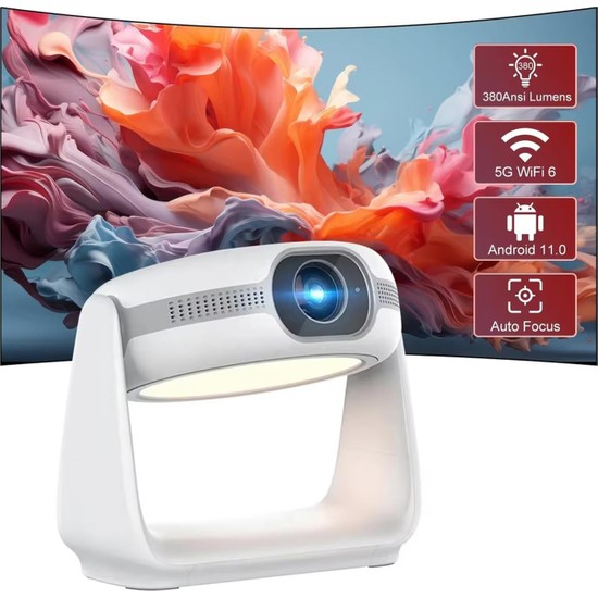 Coverzone Otomatik Focus Yüksek Lümen Tam Yüksek Çözünürlüklü 3D Desteği LCD Android Wifi Bluetooth 4K Projeksiyon Cihazı