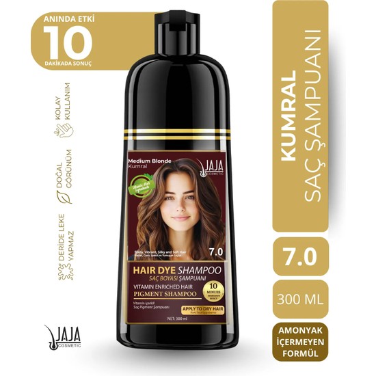 Jaja Kumral Vitamin Içerikli Saç Pigment Şampuanı Unisex 7.0 300 ml