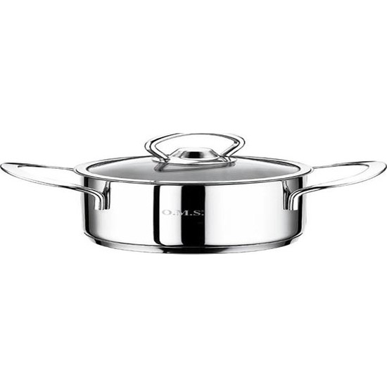 Oms Mini Çelik Sahan 16 cm Inox Malzemeden Tekli Tava - 2008 Çelik İç Yüzey Kaplaması