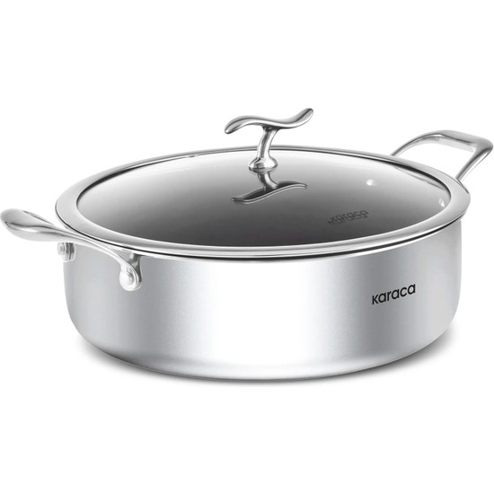 Karaca Plasma Steel 316+ 3Ply Yanmaz Yapışmaz Çelik Karnıyarık Tencere 26 cm