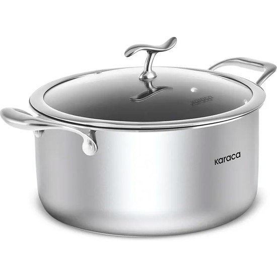 Karaca Plasma Steel 316+ 3Ply Yanmaz Yapışmaz Çelik Tencere 24 cm