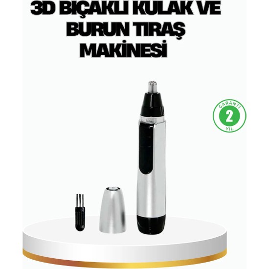 3D Bıçaklı Burun ve Kulak Tıraş Makinesi Pil ile Çalışan Taşınabilir Model