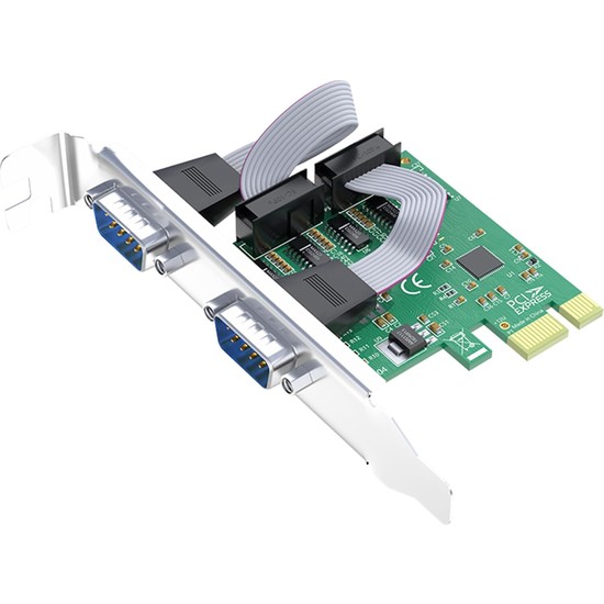 Store Pcı Express To 2 Port 9 Pin RS-232 Seri Com Db9 Genişletme Kartı