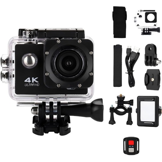 Store 4K Ultra Hd Su Geçirmez Aksiyon Kamerası – 16MP Wifi Spor Kamera, 170° Geniş Açılı Lens, 2.0 Inç Ekran, 2.4g Kablosuz Bilek Uzaktan Kumandalı, Bisiklet ve Sualtı Dalış Seti