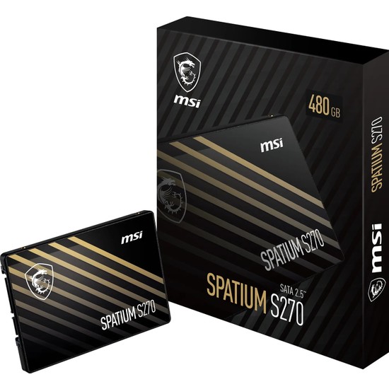 Msı Sspatıum S270 Sata 2.5" 480GB 500MB OKUMA/450MB Yazma 3D Nand Sata Iıı SSD
