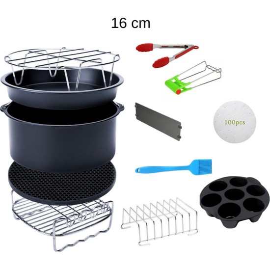 Yui Xiaomi,philips,tefal,kumtel Uyumlu 4.5 Litre 7 Inç Hava Fritözü 12'li Yedek Parça Seti