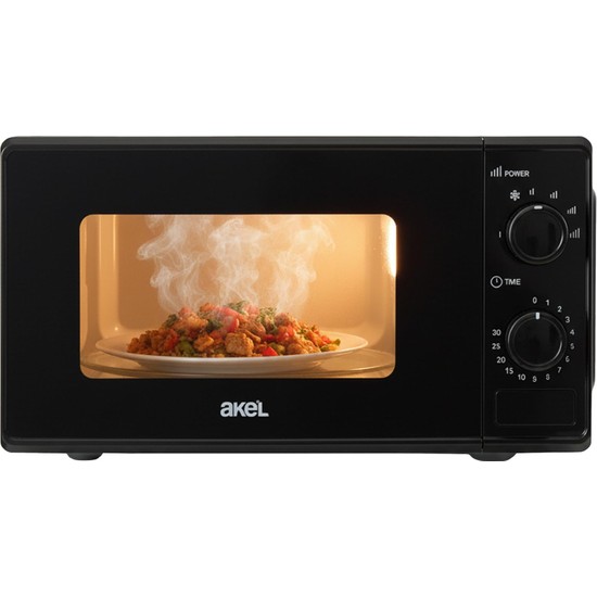 Akel AMD160 20 Lt 700W Inverter Siyah Mikrodalga Fırın, 4 Kademeli Isı, Buz Çözdürme, 0-30 Dakika Zaman Ayarlı
