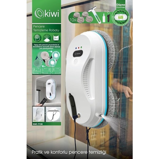 MSP KWC-7130 Uzaktan Kumandalı Sıvı Püskürtmeli Cam Silme Robotu