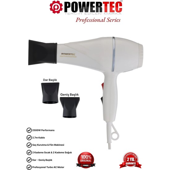 Powertec TR-501 Profesyonel Renkli Fön Makinesi