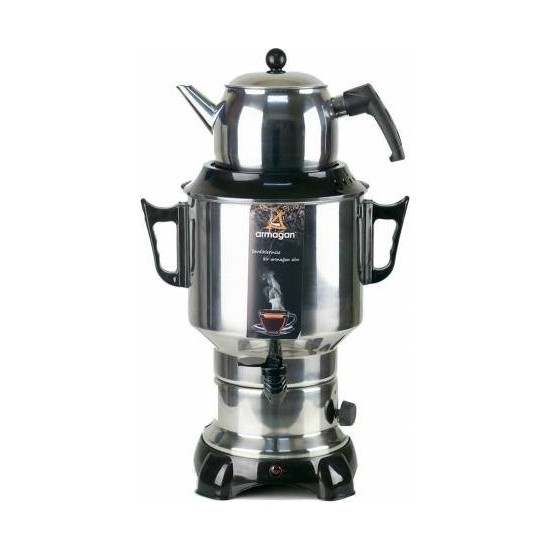 Armağan 6 Litre Kapasiteli Gri Çay Makinesi Çay Otomatı Paslanmaz Çelik ile Hızlı Demleme
