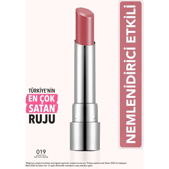 Flormar Sheer Up Yarı Transparan & Parlak Bitişli Nemlendirici Ruj - 019 Mystic Rose