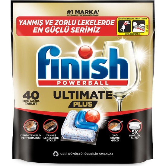 Finish Ultimate Plus Hepsi 1 Arada 40 Tablet 488 G - 5 Adet