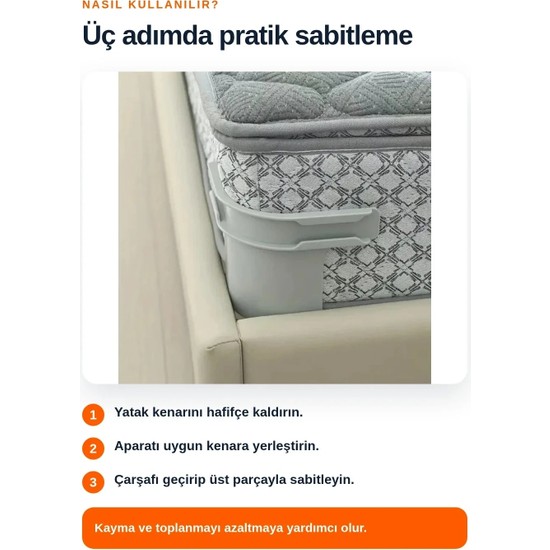 Eco Lounge 4'lü Nevresim ve Çarşaf Sabitleyici Yatak Köşe Tutucu Kaymayı Önleyen Pratik Aparat