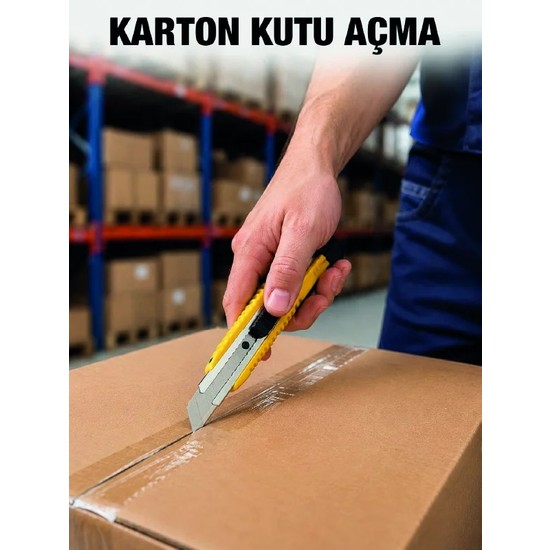 Elektronikçim Profesyonel 5’li Metal Falçata Seti Çelik Gövdeli Maket Bıçağı Koli ve Karton Kesici
