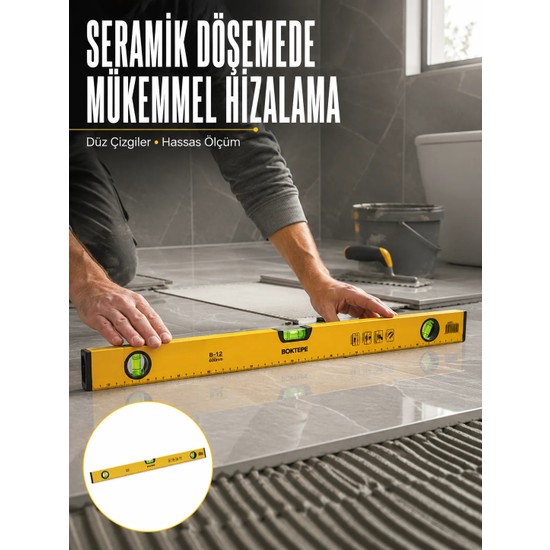 Elektronikçim 600 mm Su Terazisi Sarı Dayanıklı Gövde Hassas Ölçüm Yeni Nesil