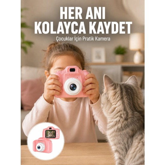 Elektronikçim Hd Video Kayıt Özellikli Mini Dijital Kamera Fotoğraf Çekimli USB Şarjlı Yeni Nesil