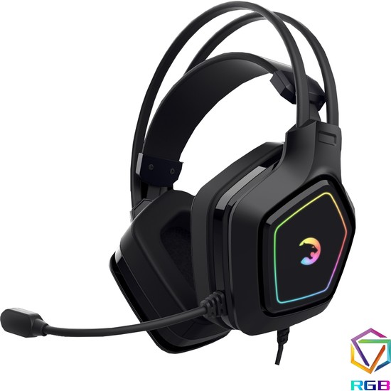 Gamepower Mihawk Siyah 7.1 Surround RGB Kablolu Kulaklık, Gürültü Önleyici Mikrofon ile Oyun İçin