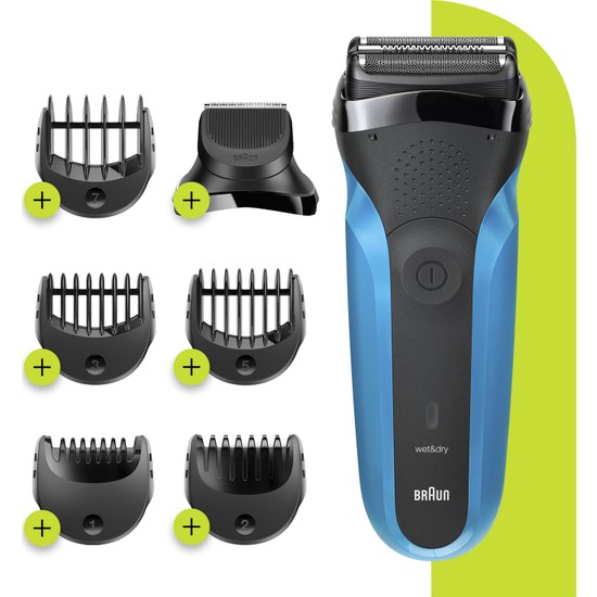 Braun 3 Serisi 310 BT BLU 3’ü 1 Arada Islak&Kuru Kullanım Kablosuz Tıraş Makinesi