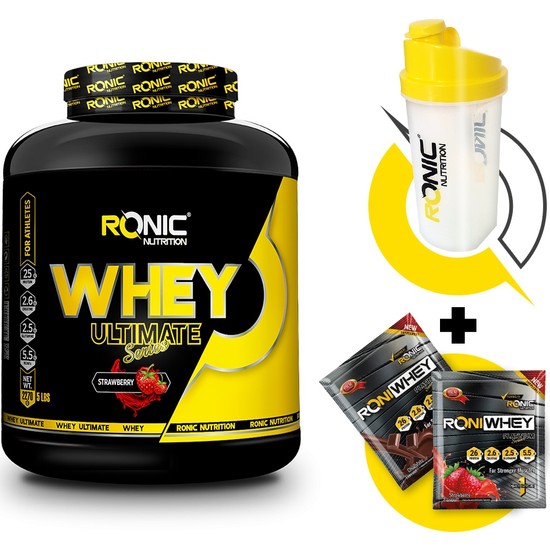 Ronic Nutrition Ronic Ultimate Whey Protein Tozu 2270 G Kolajen İçeren 1 Adet Shaker ve 2 Tek Kullanımlık Ürün