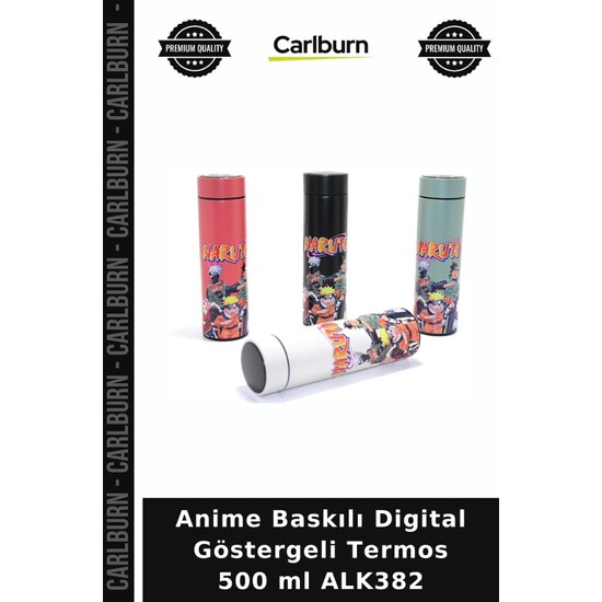 Carlburn Özel Üretim Hediyelik Çelik Anime Baskılı Digital Göstergeli Termos 500 ml ALK382
