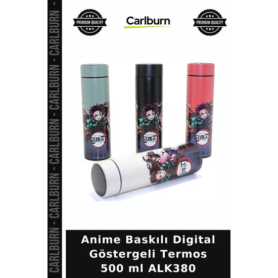 Carlburn Özel Üretim Hediyelik Matara Anime Baskılı Digital Göstergeli Termos 500 ml ALK380