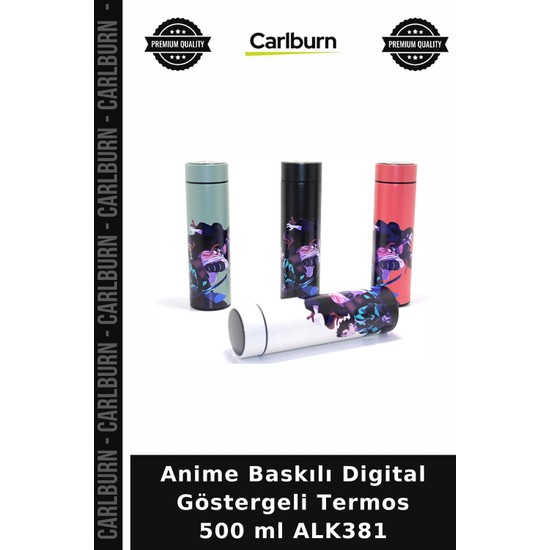 Carlburn Özel Üretim Anime Baskılı Digital Göstergeli Termos 500 ml ALK381