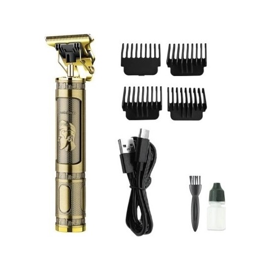 Aslanoğlu Store PS-033 Çelik Kasa Profesyonel T-Bıçak Saç Sakal Ense ve Çizim Tıraş Makinesi