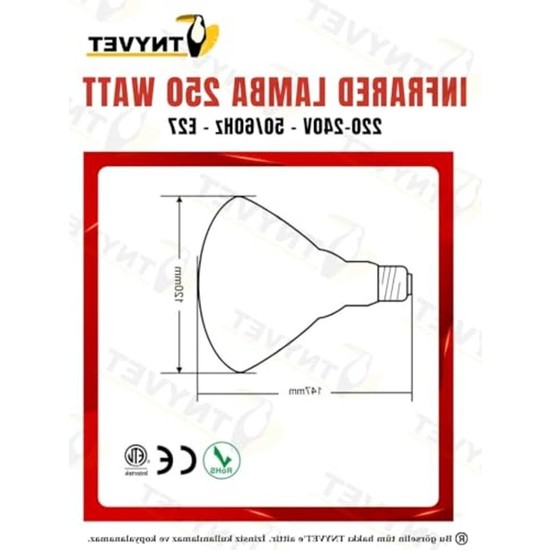 Infrared Isıtıcı Lamba, Civciv, Buzağı ve Kuzu Için 250 Watt Güç