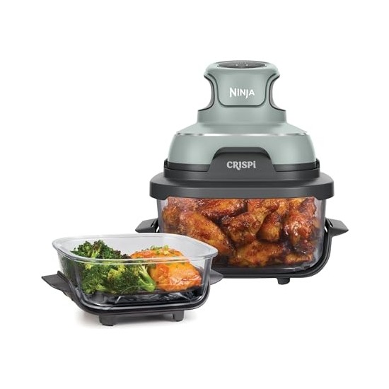 Ninja Crıspi 4-In-1 Taşınabilir Cam Hazneli Pişirme Sistemi - Sage Green FN101EUSG