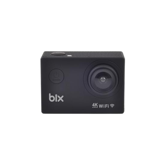 Bix Pulse 2 Wi-Fi 4K 30FPS Aksiyon Kamerası 20 Mp Web Kamera Modlu 30 Metre Su Geçirmez Kılıflı Bisiklet Motosiklet Vlog Kamerası Siyah (Siyah)