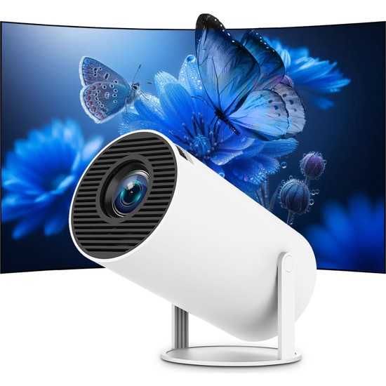 Mini Taşınabilir Projektör 4K 1080P Full Hd Android 11 ve Netflix ile Uyumlu, Wifi 6, Bt 5.0, 180° Dönme, Otomatik Trapez Düzeltmeli Küçük Ev Sineması Projektörü