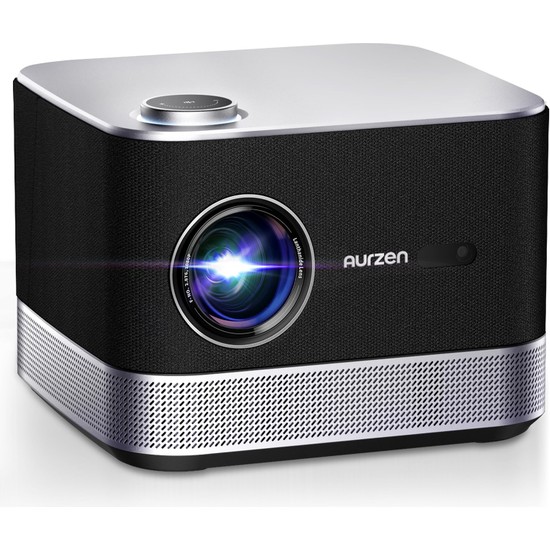 Aurzen Boom 3 Doıby Ses ve 36W Hoparlörler, Otomatik Odaklama ve Keystone, Netflix Resmi 500 Ansı Ev Dış Mekan Projektörü, Siyah Akıllı Projektör Siyah