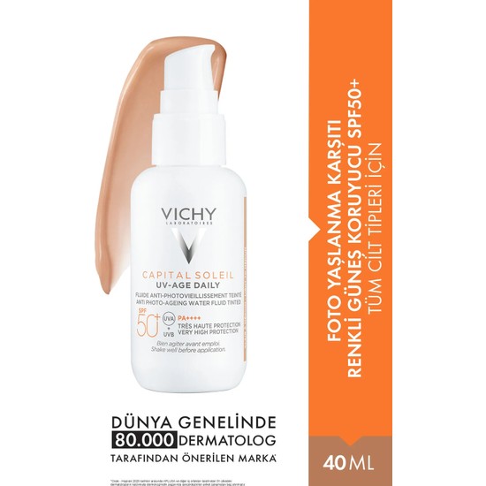 Vichy Capital Soleil Renkli Güneş Koruyucu SPF50+ Tüm Ciltler İçin Foto Yaşlanma Karşıtı Krem 50 gr